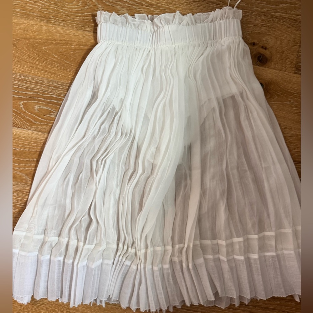 White sheer midi skirt, never worn. NWT